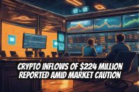 Crypto Inflows of $224 Million Reported Amid Market Caution