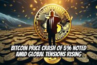 Bitcoin Price Crash of 5% Noted Amid Global Tensions Rising
