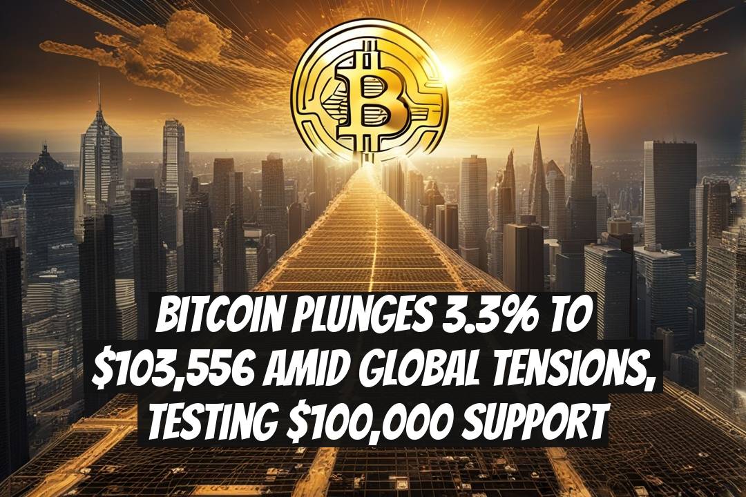 Bitcoin Plunges 3.3% To $103,556 Amid Global Tensions, Testing $100,000 Support