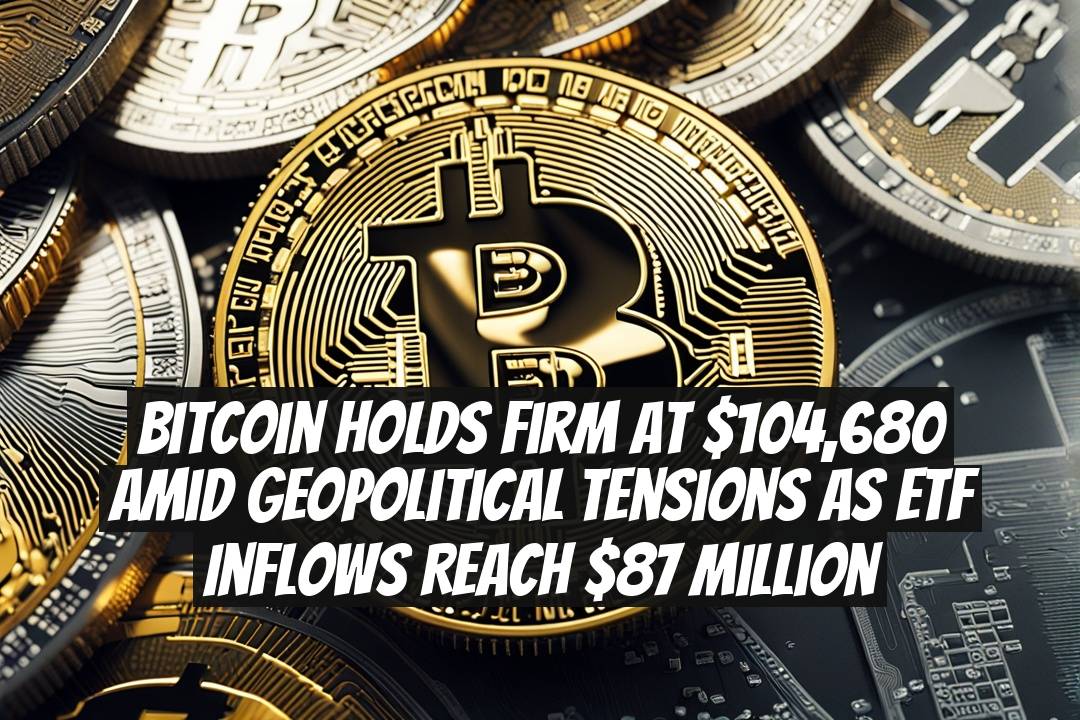 Bitcoin Holds Firm at $104,680 Amid Geopolitical Tensions as ETF Inflows Reach $87 Million