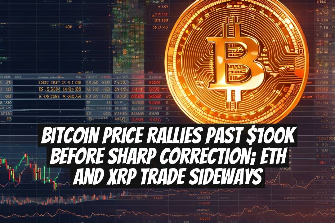Bitcoin price rallies past $100K before sharp correction; ETH and XRP trade sideways