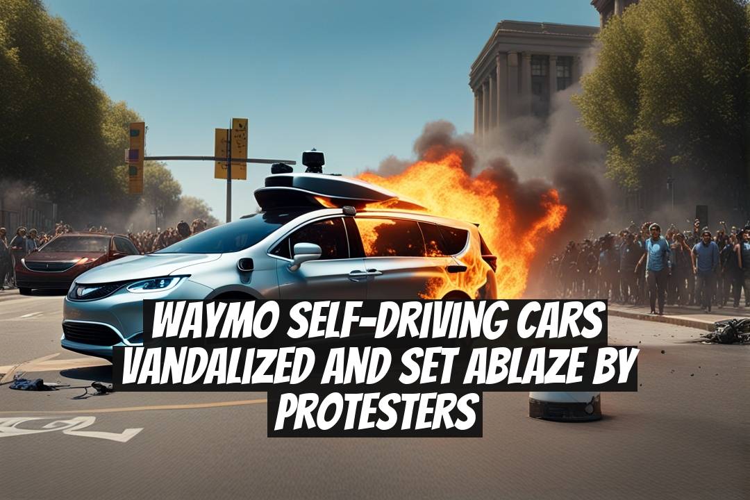 Waymo Self-Driving Cars Vandalized and Set Ablaze by Protesters