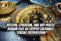 Bitcoin, Ethereum, and XRP prices remain flat as crypto exchange tokens outperform
