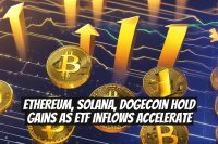 Ethereum, Solana, Dogecoin Hold Gains as ETF Inflows Accelerate