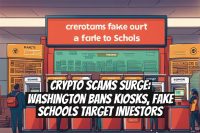 Crypto Scams Surge: Washington Bans Kiosks, Fake Schools Target Investors