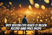 Spot Bitcoin ETFs Reach $1 Billion Record Amid Price Drops