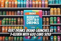Rekt Drinks Brand Launches at 7-Eleven with 600 Cans Sold