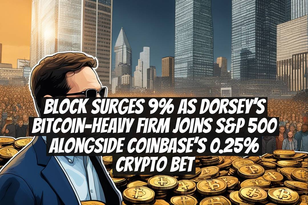 Block surges 9% as Dorsey’s Bitcoin-heavy firm joins S&P 500 alongside Coinbase’s 0.25% crypto bet