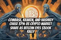 Coinbase, Kraken, and HashKey Chase 37% US Crypto Market Share as Bitcoin Eyes $300K Rally