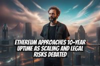 Ethereum Approaches 10-Year Uptime as Scaling and Legal Risks Debated
