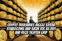 Crypto treasuries juggle $233B stablecoins and 582K BTC as DeFi and regs tighten grip