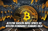 Altcoin season index spikes as Bitcoin dominance remains high