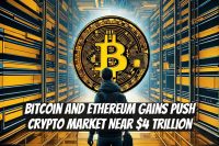 Bitcoin and Ethereum Gains Push Crypto Market Near $4 Trillion