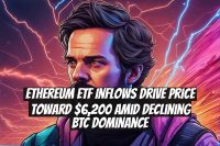 Ethereum ETF Inflows Drive Price Toward $6,200 Amid Declining BTC Dominance