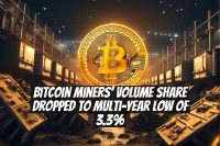 Bitcoin Miners' Volume Share Dropped to Multi-Year Low of 3.3%
