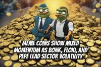 Meme Coins Show Mixed Momentum as BONK, FLOKI, and PEPE Lead Sector Volatility