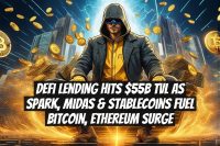 DeFi Lending Hits $55B TVL as Spark, Midas & Stablecoins Fuel Bitcoin, Ethereum Surge