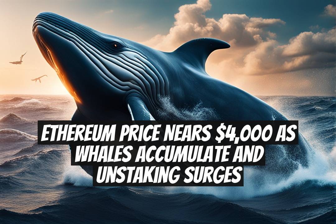 Ethereum Price Nears $4,000 as Whales Accumulate and Unstaking Surges
