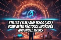 Stellar (XLM) and Tezos (XTZ) pump after protocol upgrades and whale moves