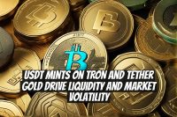 USDT Mints on TRON and Tether Gold Drive Liquidity and Market Volatility