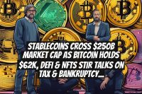 Stablecoins Cross $250B Market Cap as Bitcoin Holds $62K, DeFi & NFTs Stir Talks on Tax & Bankruptcy Laws