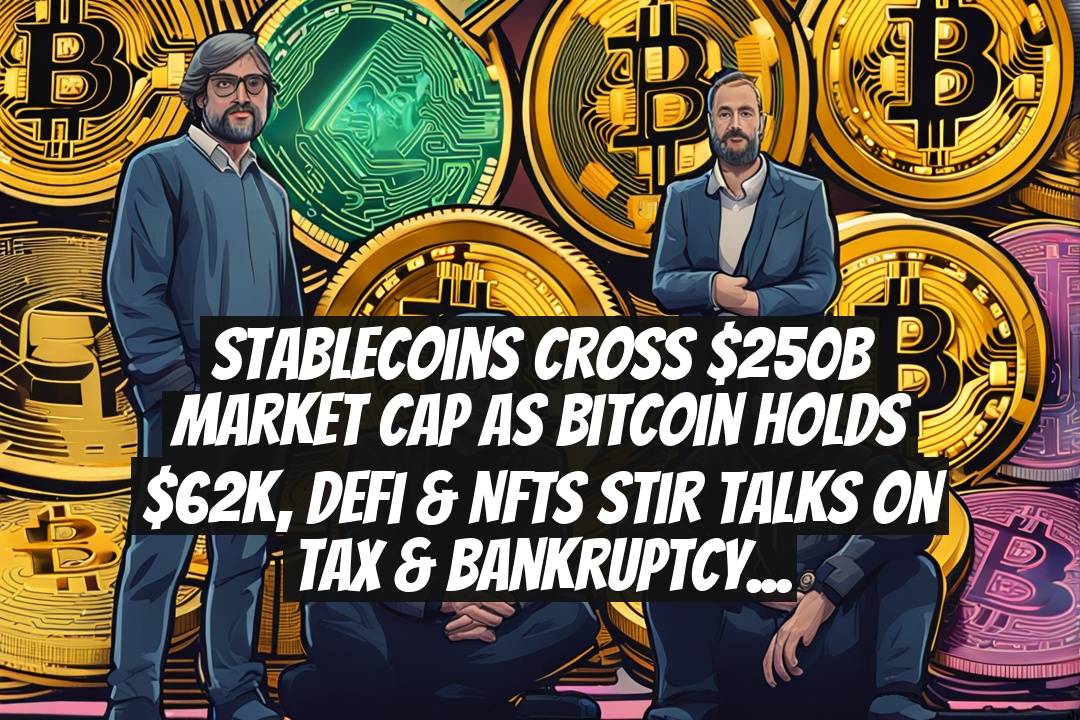 Stablecoins Cross $250B Market Cap as Bitcoin Holds $62K, DeFi & NFTs Stir Talks on Tax & Bankruptcy Laws