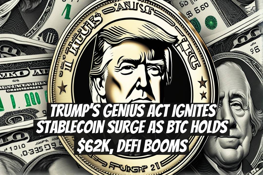 Trump’s GENIUS Act Ignites Stablecoin Surge as BTC Holds $62K, DeFi Booms
