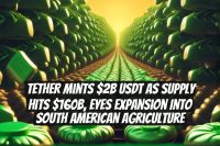 Tether mints $2B USDT as supply hits $160B, eyes expansion into South American agriculture