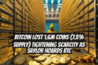 Bitcoin Lost 1.6M Coins (7.5% Supply) Tightening Scarcity as Saylor Hoards BTC