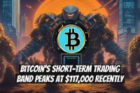 Bitcoin's Short-Term Trading Band Peaks at $117,000 Recently