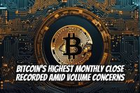 Bitcoin's Highest Monthly Close Recorded Amid Volume Concerns