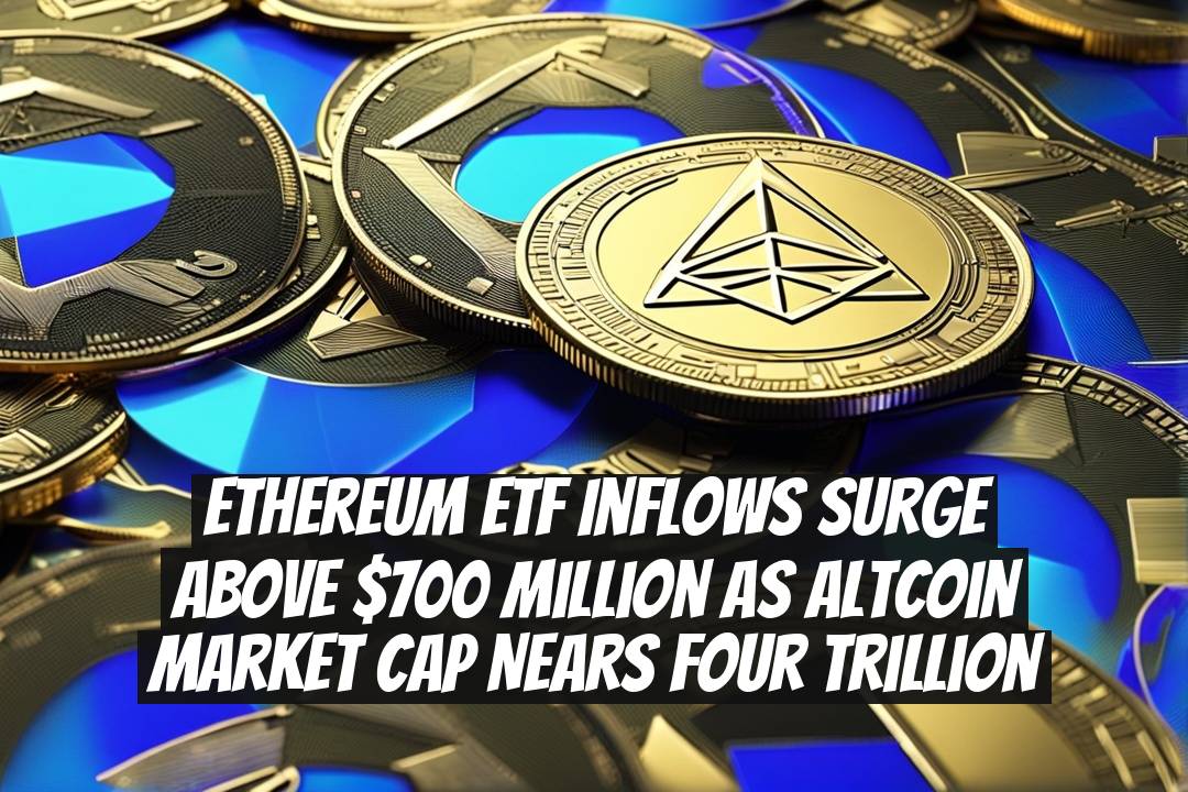 Ethereum ETF Inflows Surge Above $700 Million as Altcoin Market Cap Nears Four Trillion