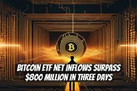 Bitcoin ETF Net Inflows Surpass $800 Million in Three Days