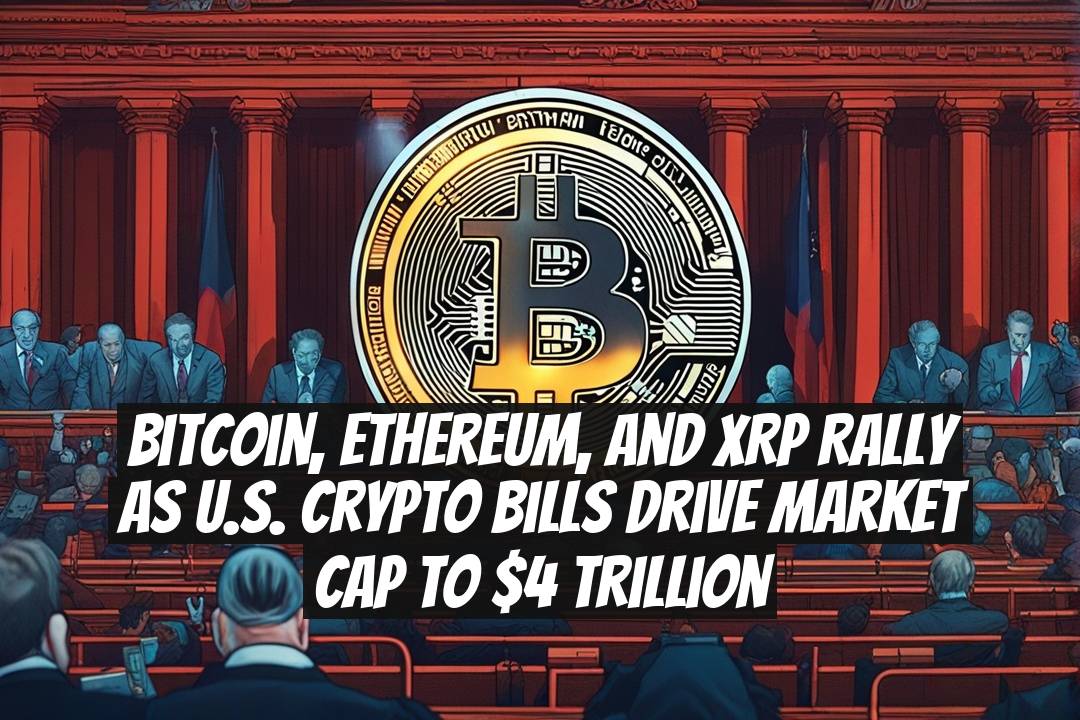Bitcoin, Ethereum, and XRP Rally as U.S. Crypto Bills Drive Market Cap to $4 Trillion