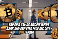 XRP Dips 6% as Bitcoin Holds $28K and DeFi ETFs Face SEC Delay Drama