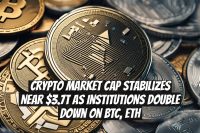 Crypto market cap stabilizes near $3.7T as institutions double down on BTC, ETH