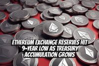 Ethereum Exchange Reserves Hit 9-Year Low as Treasury Accumulation Grows