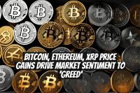 Bitcoin, Ethereum, XRP price gains drive market sentiment to 'greed'