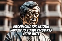Bitcoin Creator Satoshi Nakamoto Statue Recovered After Theft