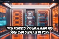 TRON Achieves $916M Revenue and $81B USDT Supply in H1 2025