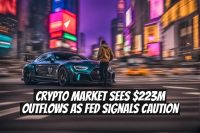Crypto Market Sees $223M Outflows as Fed Signals Caution