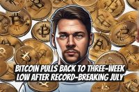 Bitcoin Pulls Back to Three-Week Low After Record-Breaking July