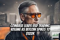 Coinbase Leads USD Trading Volume as Bitcoin Spikes to $122K