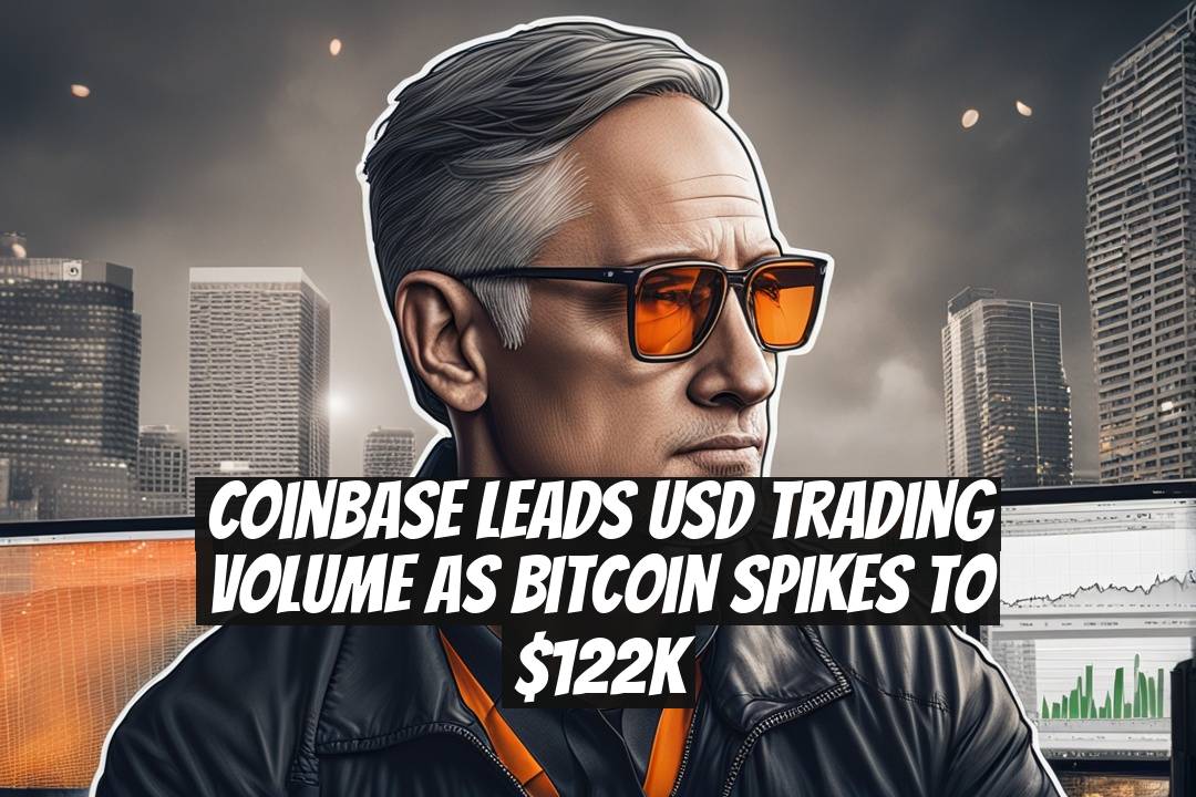 Coinbase Leads USD Trading Volume as Bitcoin Spikes to $122K
