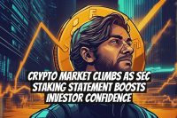 Crypto market climbs as SEC staking statement boosts investor confidence