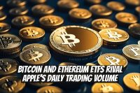 Bitcoin and Ethereum ETFs Rival Apple’s Daily Trading Volume