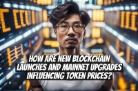 How are new blockchain launches and mainnet upgrades influencing token prices?