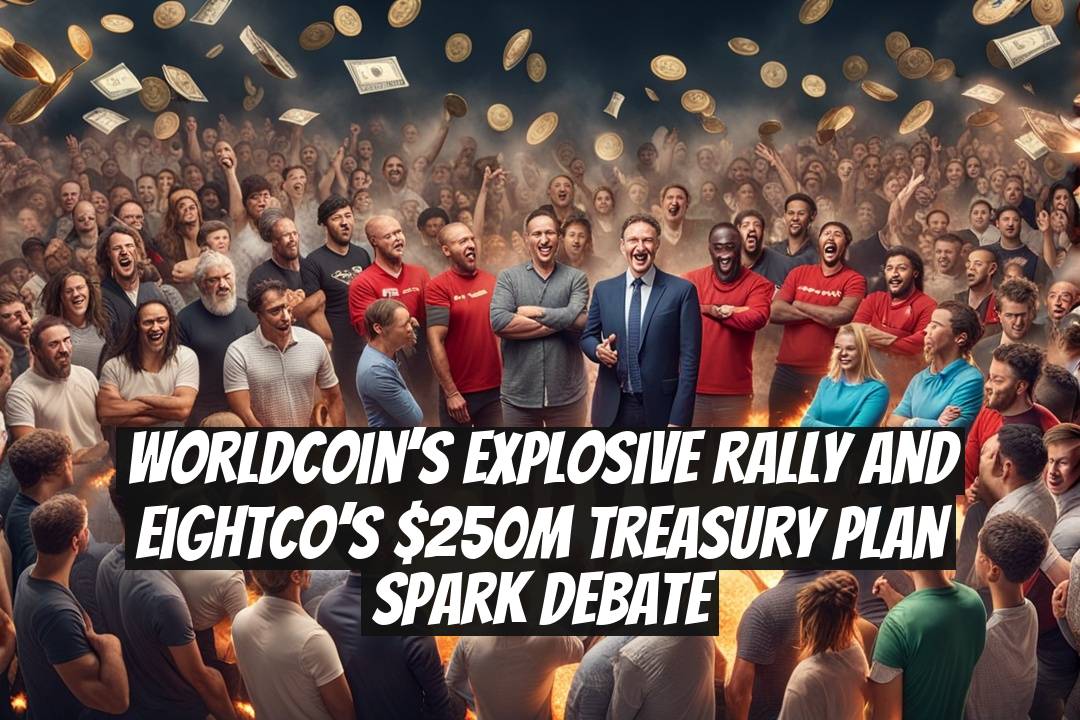 Worldcoin’s explosive rally and Eightco’s $250M treasury plan spark debate