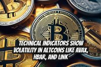 Technical indicators show volatility in altcoins like AVAX, HBAR, and LINK