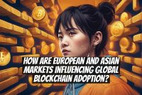 How are European and Asian markets influencing global blockchain adoption?
